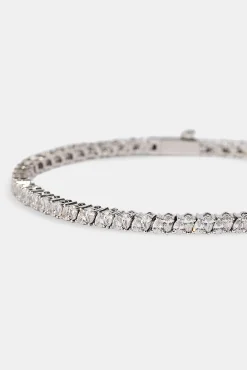 Pear Stone Tennis Bracelet - 3mm - White