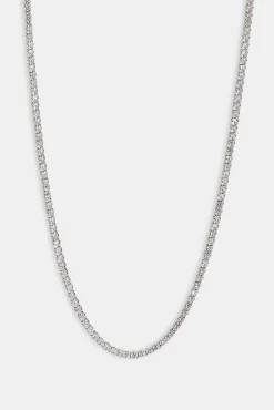 Pear Stone Tennis Chain - 3mm - White