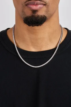 Pear Stone Tennis Chain - 3mm - White