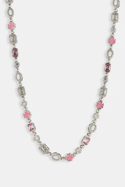 Pink & Clear Multi Gemstone Chain - 6mm