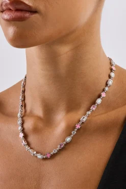 Pink & Clear Multi Gemstone Chain - 6mm
