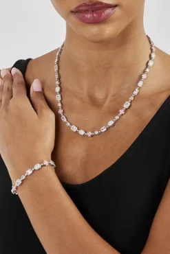 Pink & Clear Multi Gemstone Chain & Bracelet - 6mm