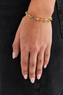 Pink Multi Gemstone Motif Bracelet - 6mm