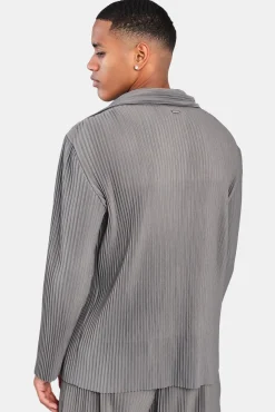 Pleated Utility Jacket - Dark Grey