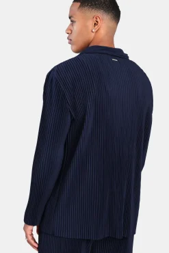 Pleated Utility Jacket - Navy