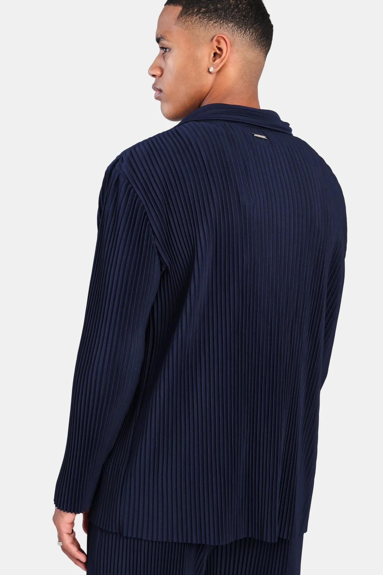 Pleated Utility Jacket - Navy