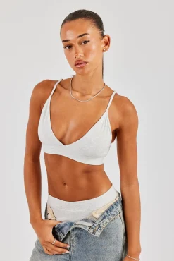 Plunge Front Bralet - Ash Grey