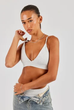 Plunge Front Bralet - Ash Grey