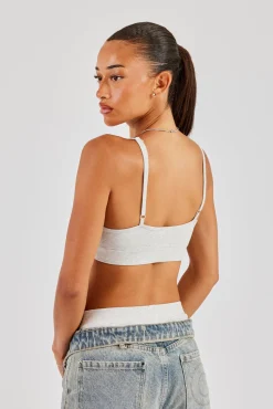 Plunge Front Bralet - Ash Grey
