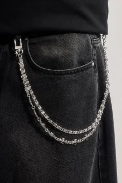Polished Double Layer Cross Motif Jean Chain - 10mm - White