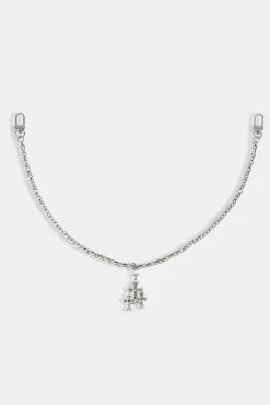 Polished Drop Triple Cross Jean Chain - 40mm - White