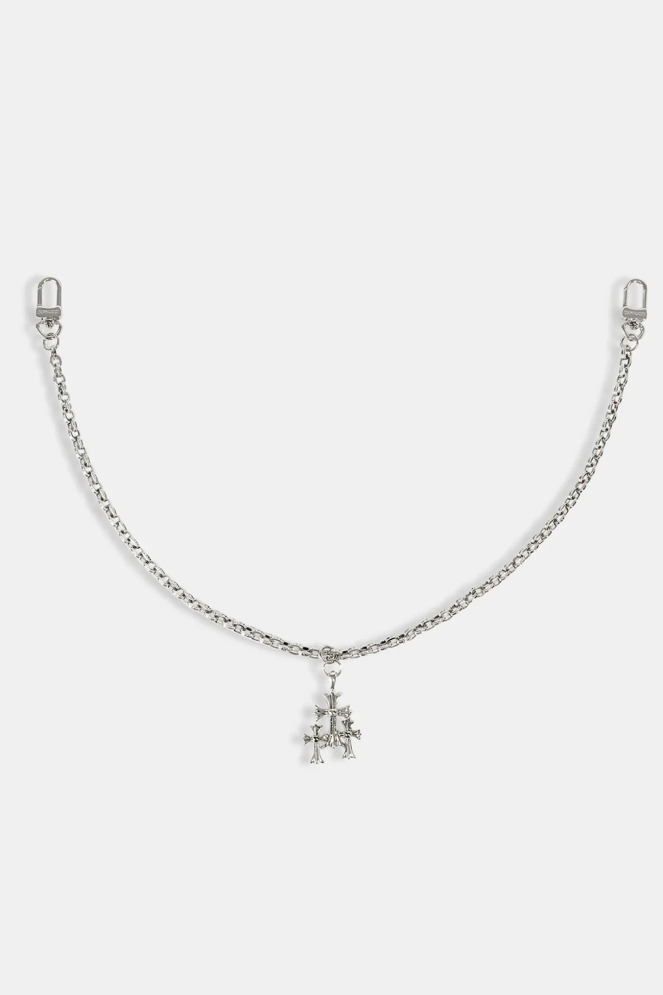 Polished Drop Triple Cross Jean Chain - 40mm - White