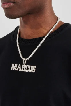 Polished Edge Iced Letter Pendant - 20mm