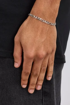 Polished Figaro Bracelet - 5mm - White