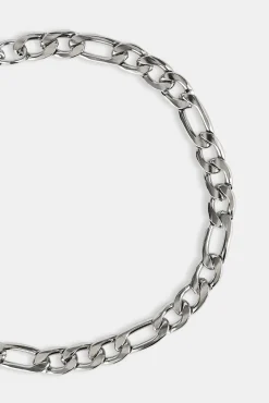 Polished Figaro Bracelet - 5mm - White