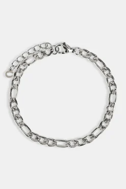 Polished Figaro Bracelet - 5mm - White