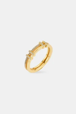Polished & Iced Double Layered Ring - 5mm
