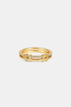 Polished & Iced Double Layered Ring - 5mm