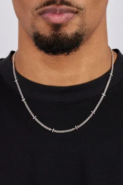 Polished Miami & Cross Chain - 3mm - White