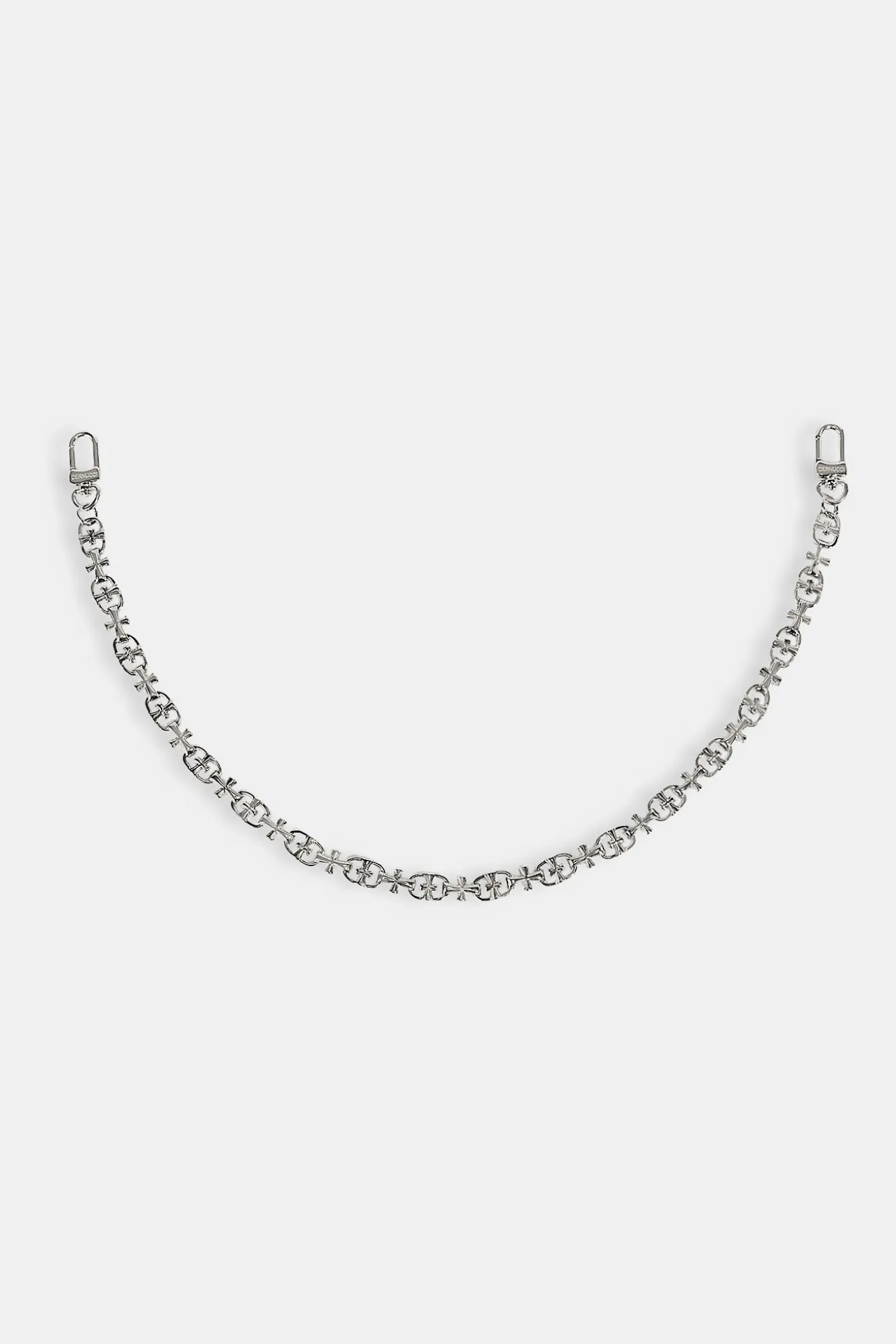 Polished Multi Cross Polished Jean Chain - 10mm - White