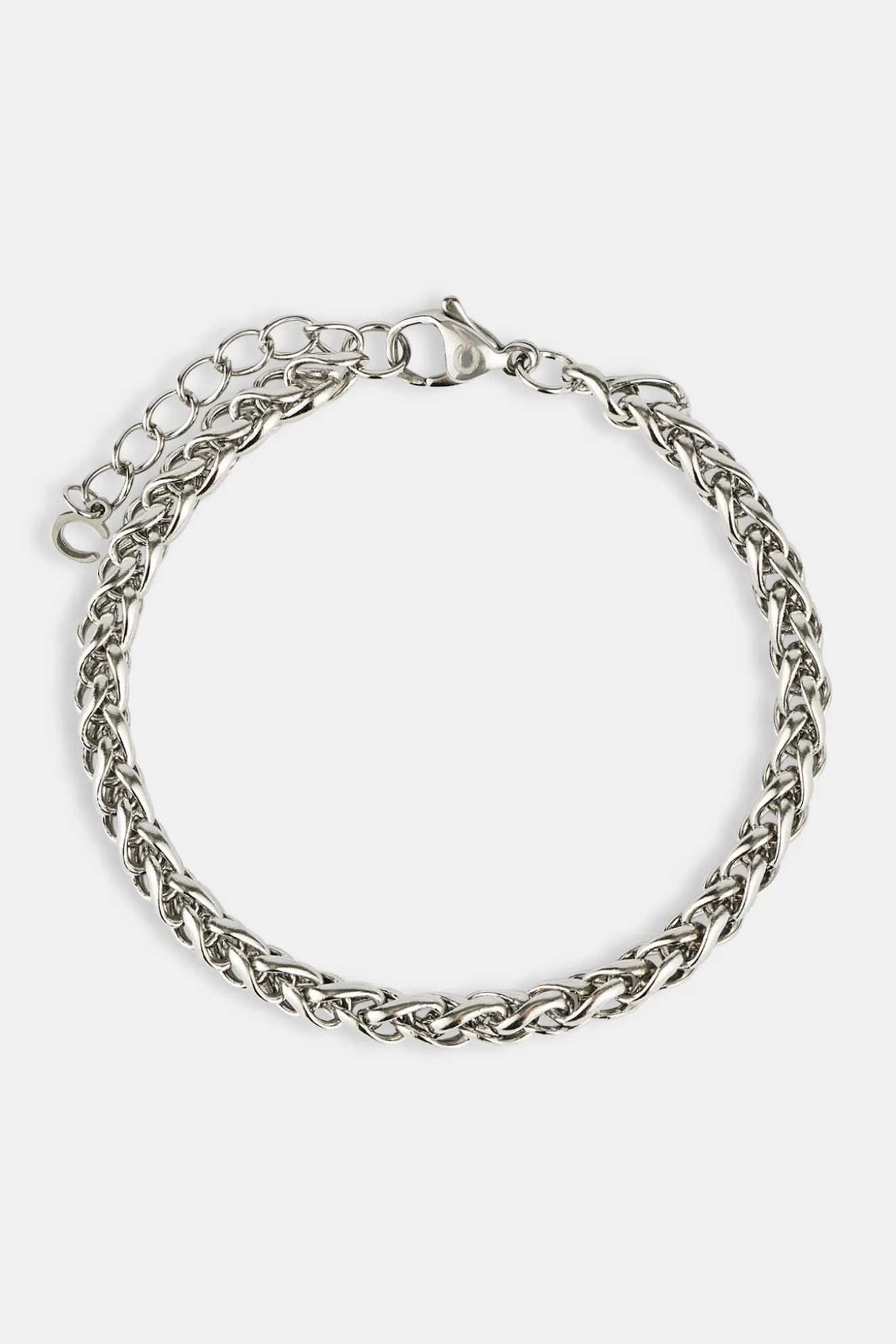 Polished Wheat Link Bracelet - 5mm - White