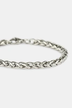 Polished Wheat Link Bracelet - 5mm - White
