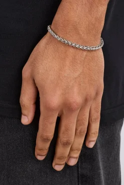 Polished Wheat Link Bracelet - 5mm - White