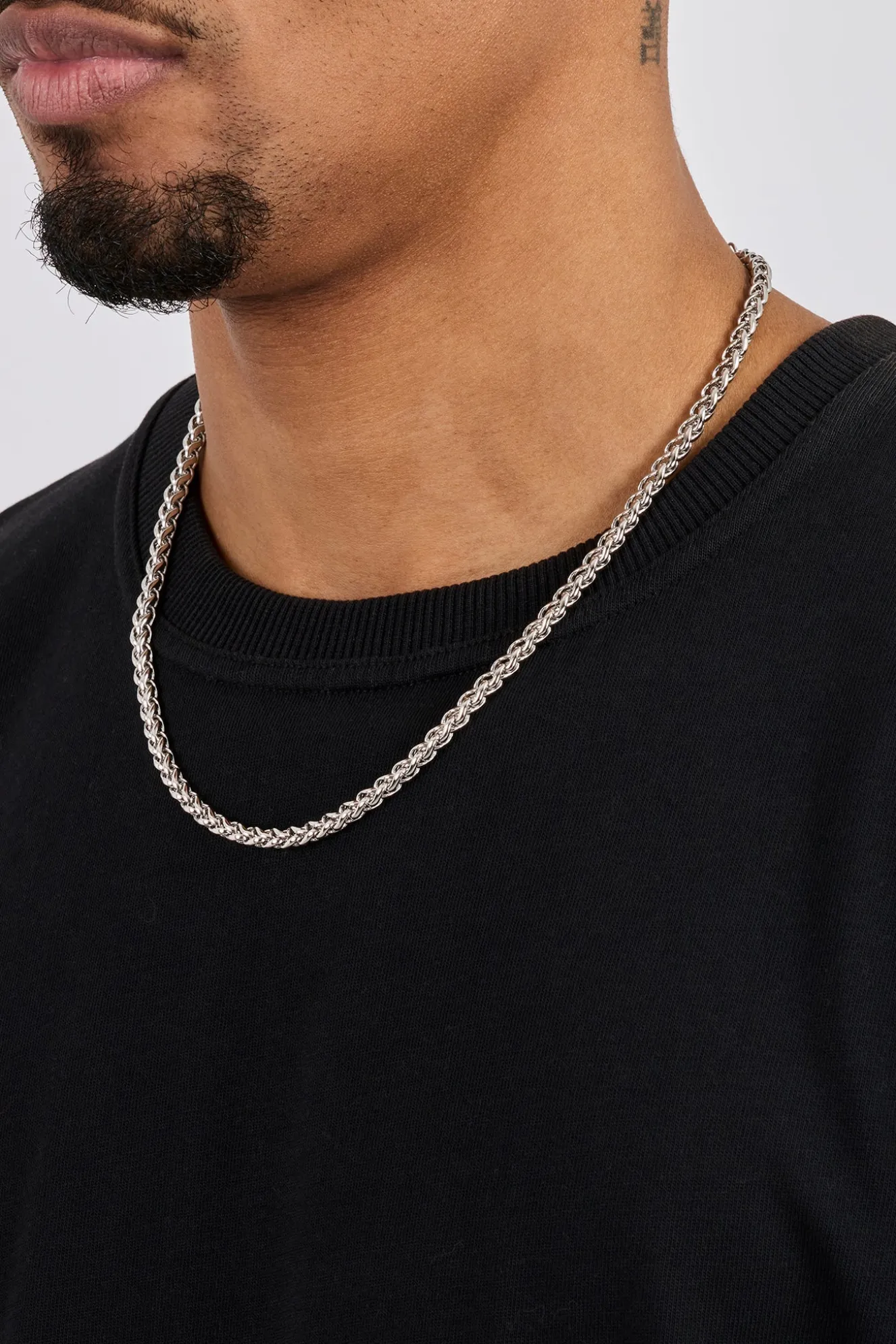 Polished Wheat Link Chain - 5mm - White