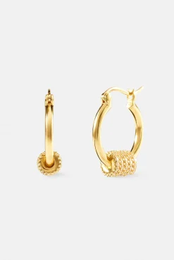 Polished Wrap Iced Hoop Earrings - 18mm