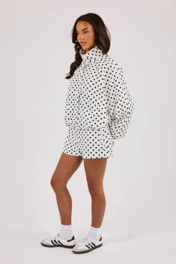 Polka Dot Jacket & Mini Short - White