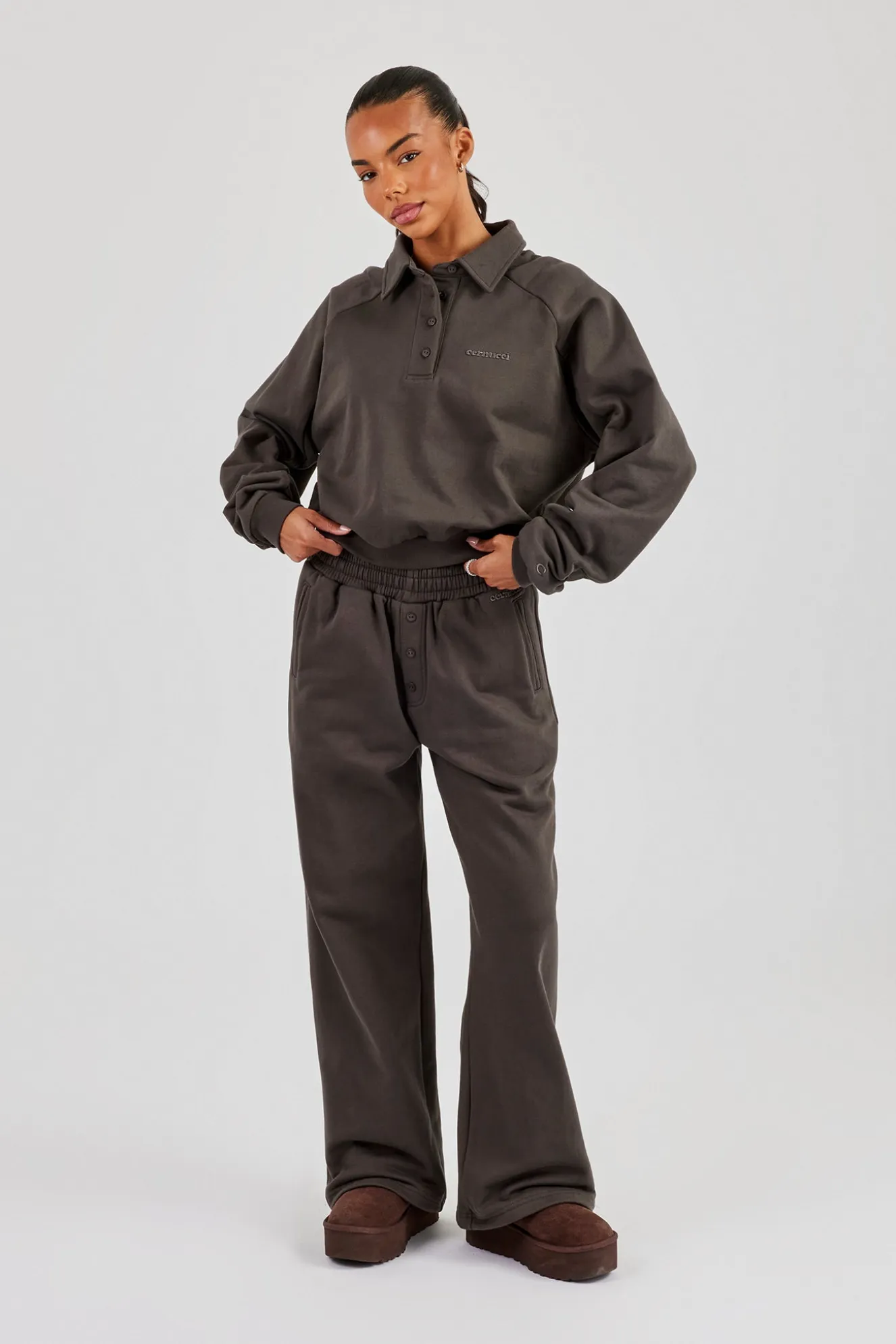 Polo Sweatshirt - Coffee