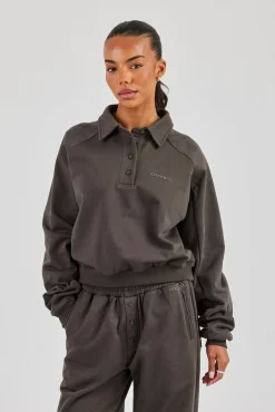 Polo Sweatshirt - Coffee