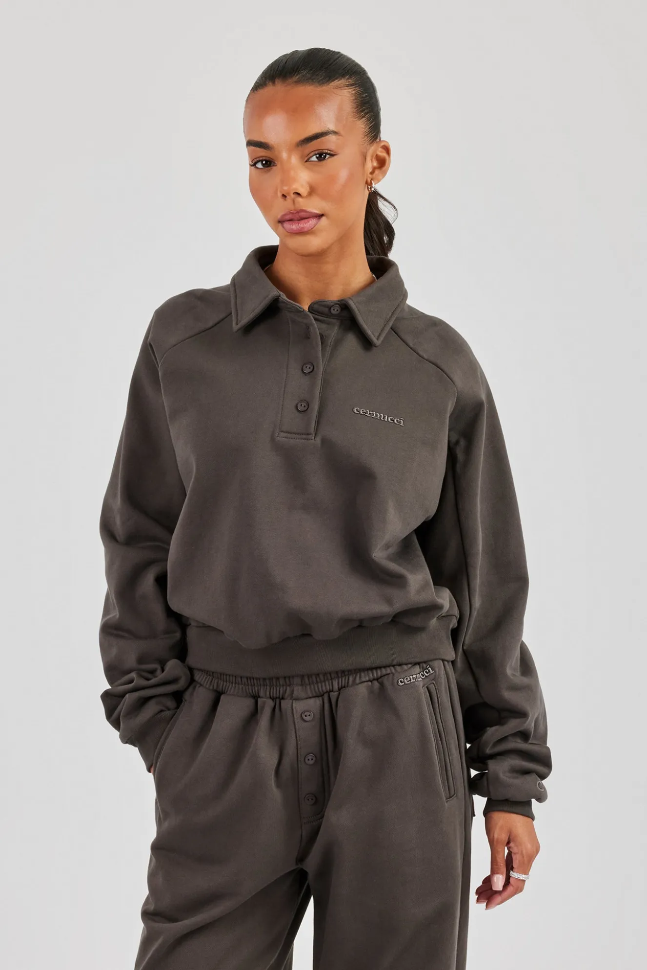 Polo Sweatshirt - Coffee