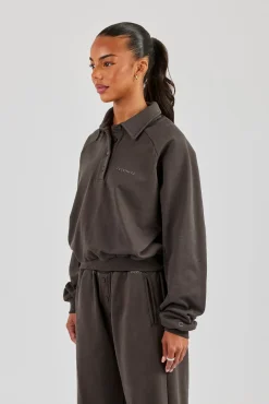 Polo Sweatshirt - Coffee
