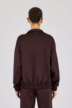 Poly Embroidered Track Jacket - Brown