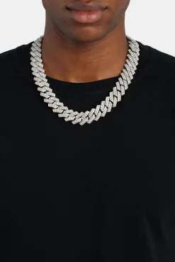 Prong Cuban Link Chain - 19mm - White
