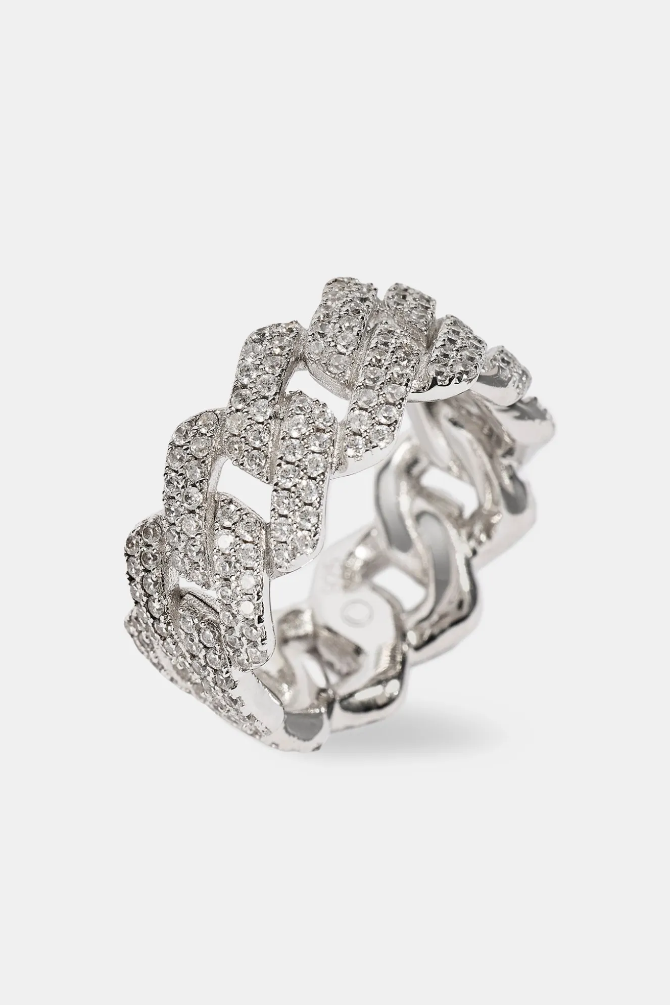 Prong Cuban Ring - 10mm - White