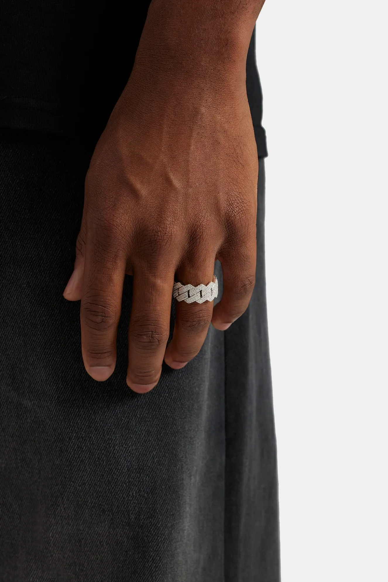 Prong Cuban Ring - 10mm - White