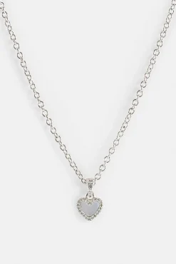 Purple Agate Heart Necklace - 8mm