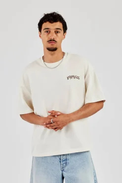 Regular Back Puff Print T-Shirt - Off White