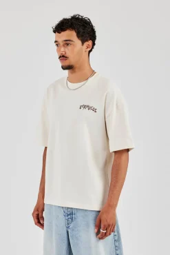 Regular Back Puff Print T-Shirt - Off White