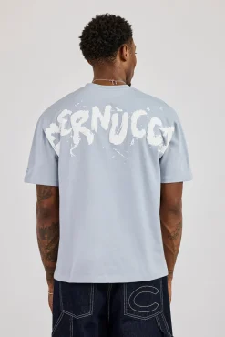 Regular Back Puff Print T-Shirt - Blue