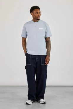 Regular Back Puff Print T-Shirt - Blue
