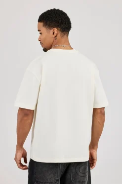 Regular Logo Motif Stitch T-Shirt - Off White
