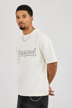 Regular Logo Motif Stitch T-Shirt - Off White