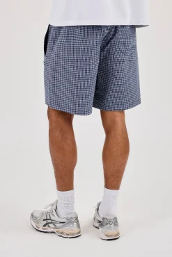 Relaxed Check Short - Navy