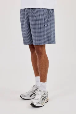 Relaxed Check Short - Navy