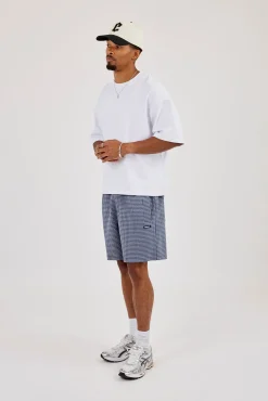 Relaxed Check Short - Navy