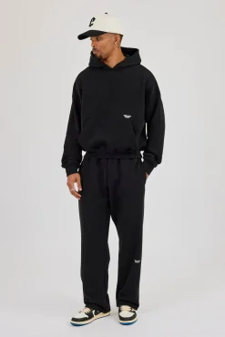 Relaxed Jogger With Micro Branding - Black