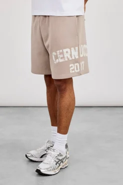 Relaxed Logo Print Jersey Short - Stone